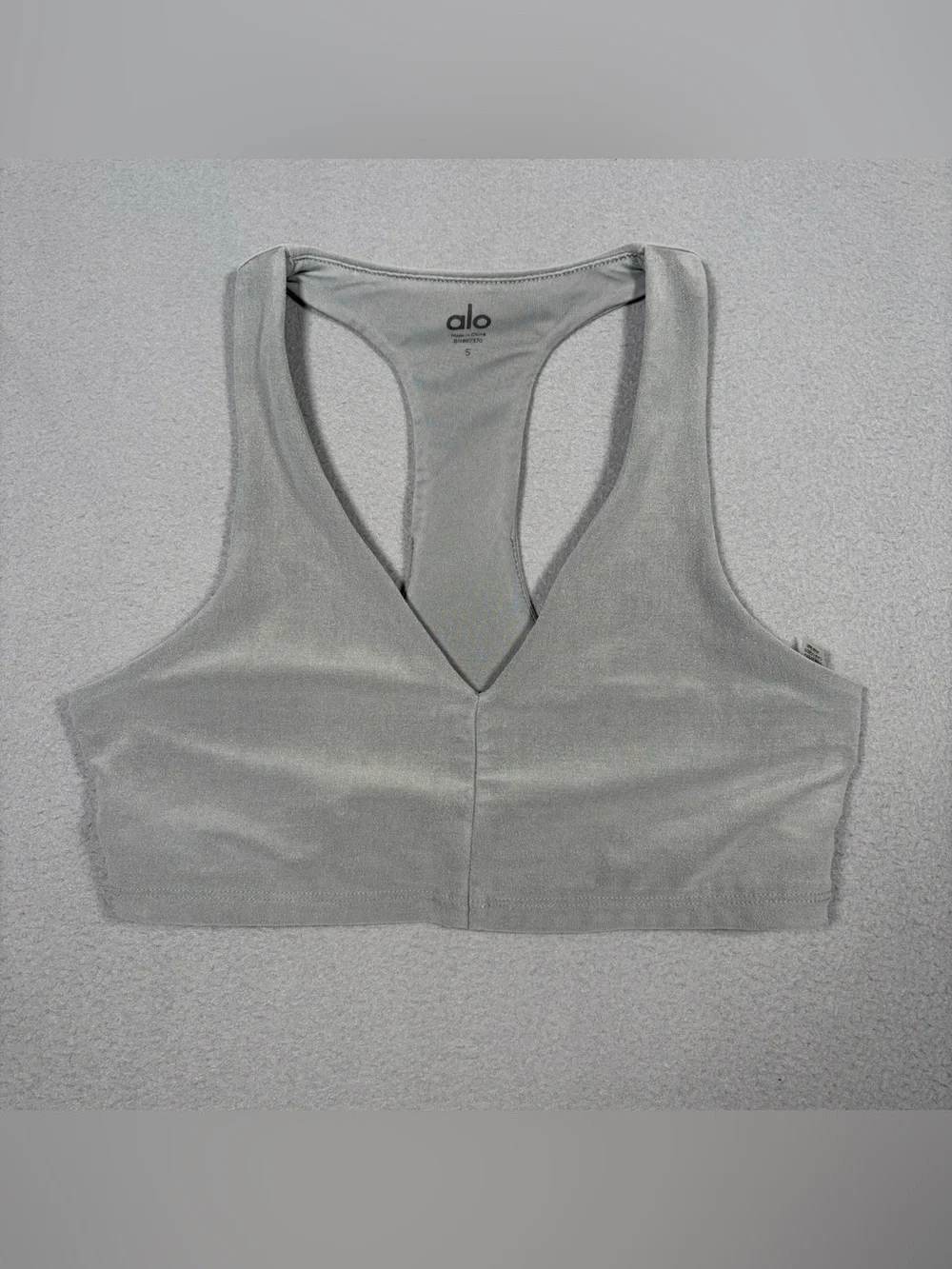 Alo Yoga Alosoft Base Bra Women’s Small Gray Bralette Activewear Gym Yoga